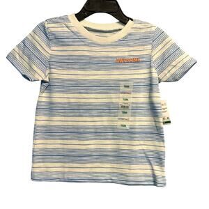 NWT Garanimals 18 months Infant Boys Short Sleeved Tee Blue White Striped